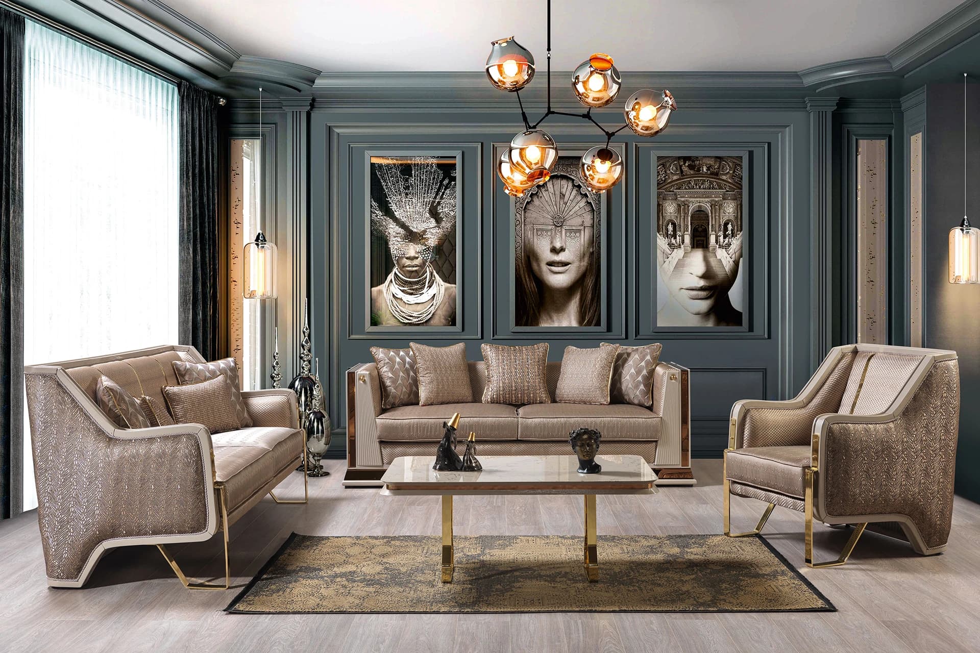 Zelena Modern Sofa Set